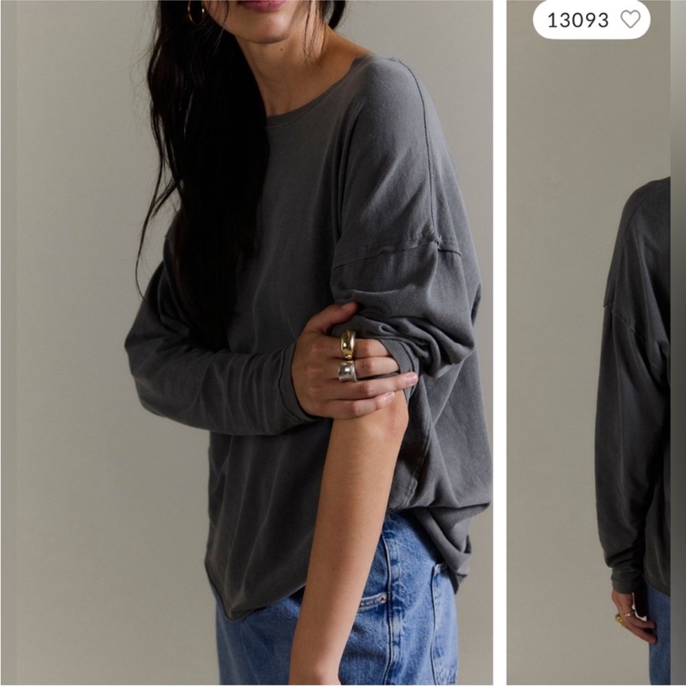 NWOT Free People We The Free Nina Long-Sleeve Tee - black - XS, Small - Picture 2 of 11
